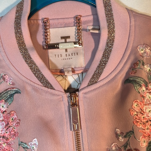 Ted Baker Women embroidered light weight jacket size 2 (US 4-6) pink - Picture 2 of 13